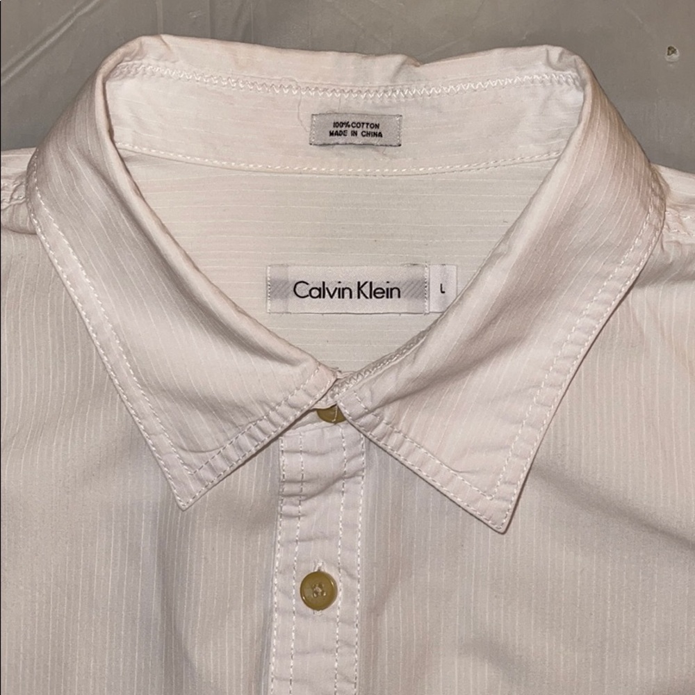 Calvin Klein Men's White Buttondown Casual Shirt L - Picture 3 of 7